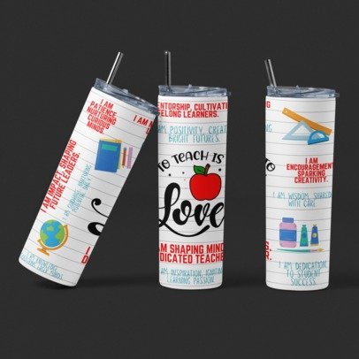 20 oz Skinny Sublimation Occupation Tumblers