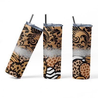 20 oz. Skinny Sublimated Tumblers- Animal Prints
