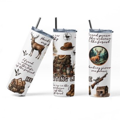 20 oz. Skinny Sublimation Tumblers- Hunting Group 1