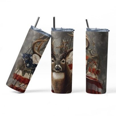 20 oz. Skinny Sublimation Tumblers- Hunting Group 1