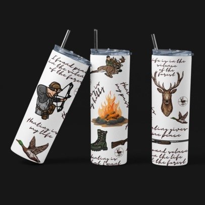 20 oz. Skinny Sublimation Tumblers- Hunting Group 1