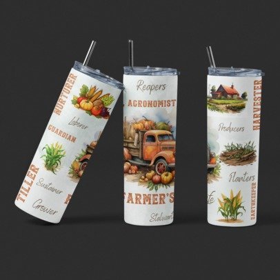 20 oz Skinny Sublimation Occupation Tumblers