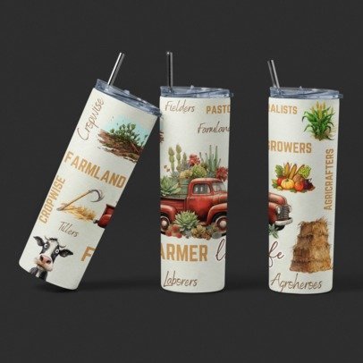 20 oz Skinny Sublimation Occupation Tumblers
