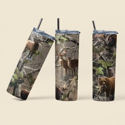 20 oz. Skinny Sublimation Tumblers- Hunting Group 1