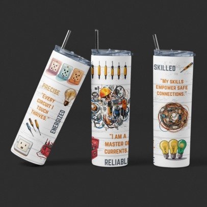 20 oz Skinny Sublimation Occupation Tumblers