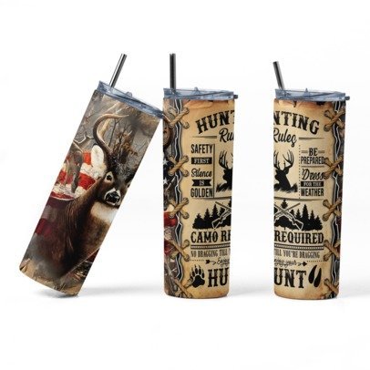 20 oz. Skinny Sublimation Tumblers- Hunting Group 1