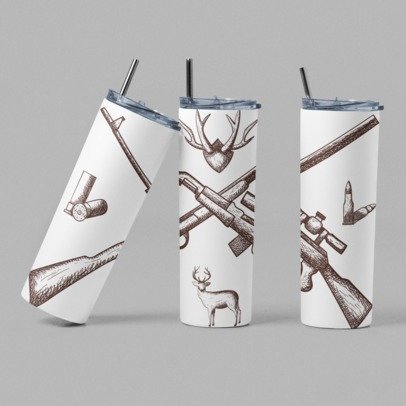 20 oz. Skinny Sublimation Tumblers- Hunting Group 1