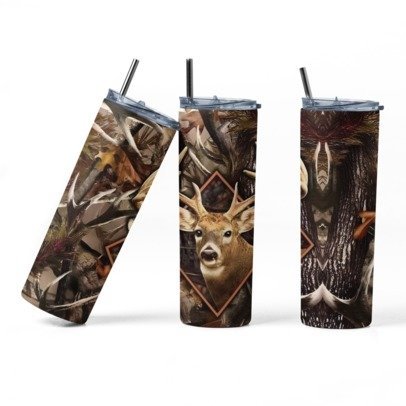 20 oz. Skinny Sublimation Tumblers- Hunting Group 1