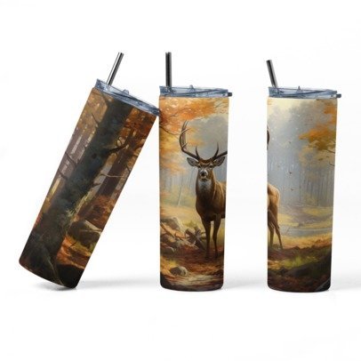 20 oz. Skinny Sublimation Tumblers- Hunting Group 1