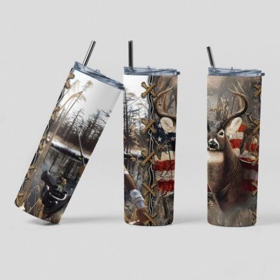 20 oz. Skinny Sublimation Tumblers- Hunting Group 1
