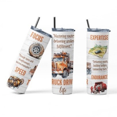 20 oz Skinny Sublimation Occupation Tumblers
