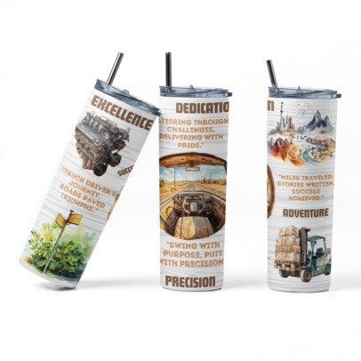 20 oz Skinny Sublimation Occupation Tumblers