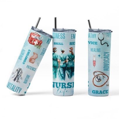 20 oz Skinny Sublimation Occupation Tumblers
