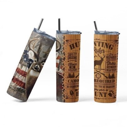 20 oz. Skinny Sublimation Tumblers- Hunting Group 1