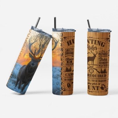 20 oz. Skinny Sublimation Tumblers- Hunting Group 1