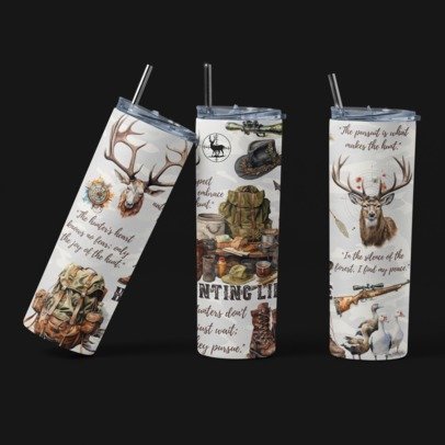 20 oz. Skinny Sublimation Tumblers- Hunting Group 1