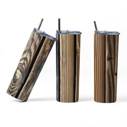 20 oz. Skinny Sublimation Tumblers-Wood Grains