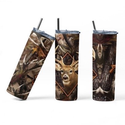 20 oz. Skinny Sublimation Tumblers- Hunting Group 1