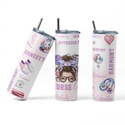 20 oz Skinny Sublimation Occupation Tumblers