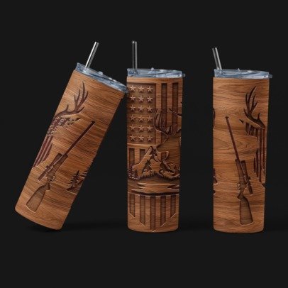 20 oz. Skinny Sublimation Tumblers- Hunting Group 1