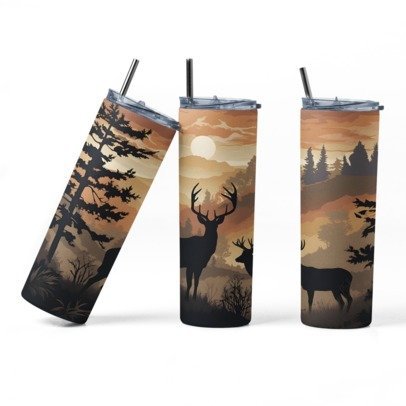 20 oz. Skinny Sublimation Tumblers- Hunting Group 1