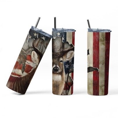 20 oz. Skinny Sublimation Tumblers- Hunting Group 1