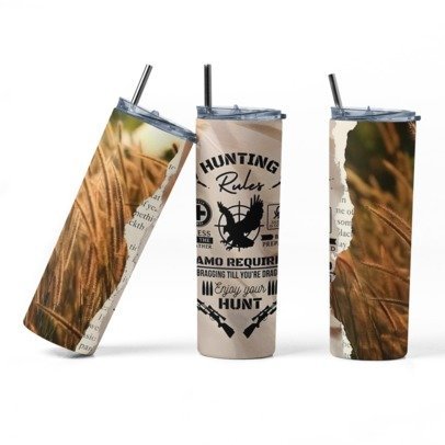 20 oz. Skinny Sublimation Tumblers- Hunting Group 1