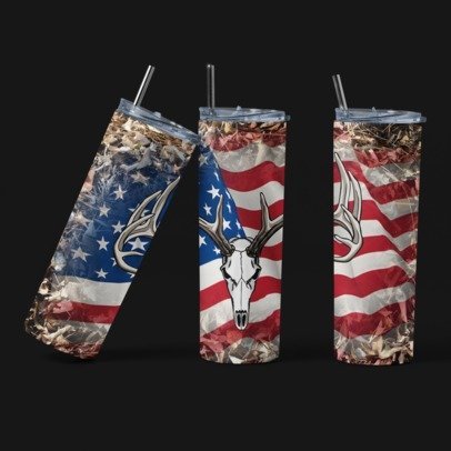 20 oz. Skinny Sublimation Tumblers- Hunting Group 1