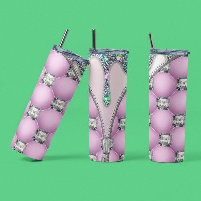 20 oz. Skinny Sublimation Tumbler- Blinging Drips