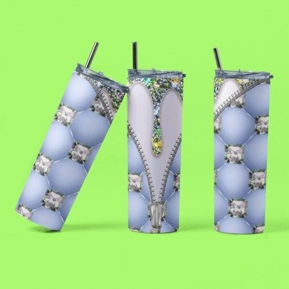 20 oz. Skinny Sublimation Tumbler- Blinging Drips