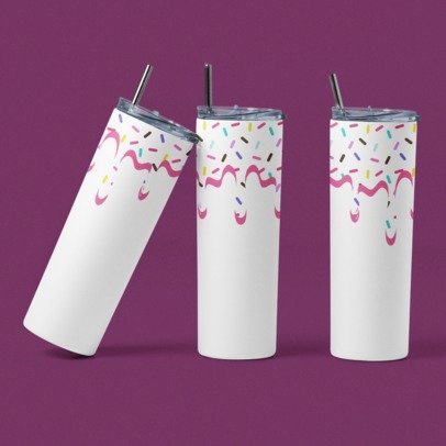 20 0z. Skinny Sublimation Tumblers- Candy Drips