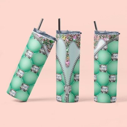 20 oz. Skinny Sublimation Tumbler- Blinging Drips